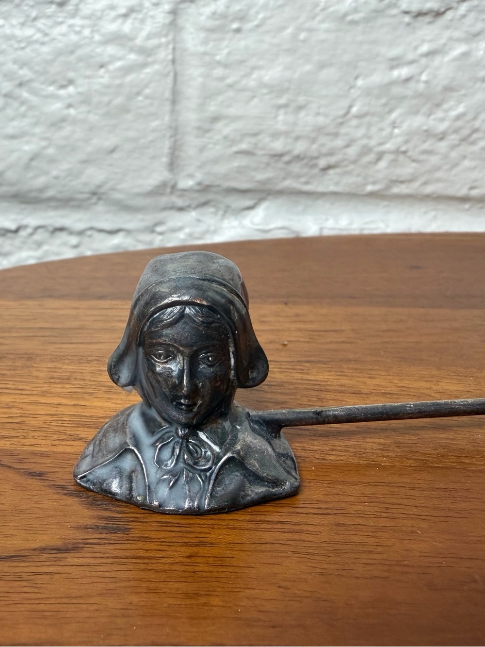 Vintage Pewter Pilgrim Thanksgiving Candle Snuffer